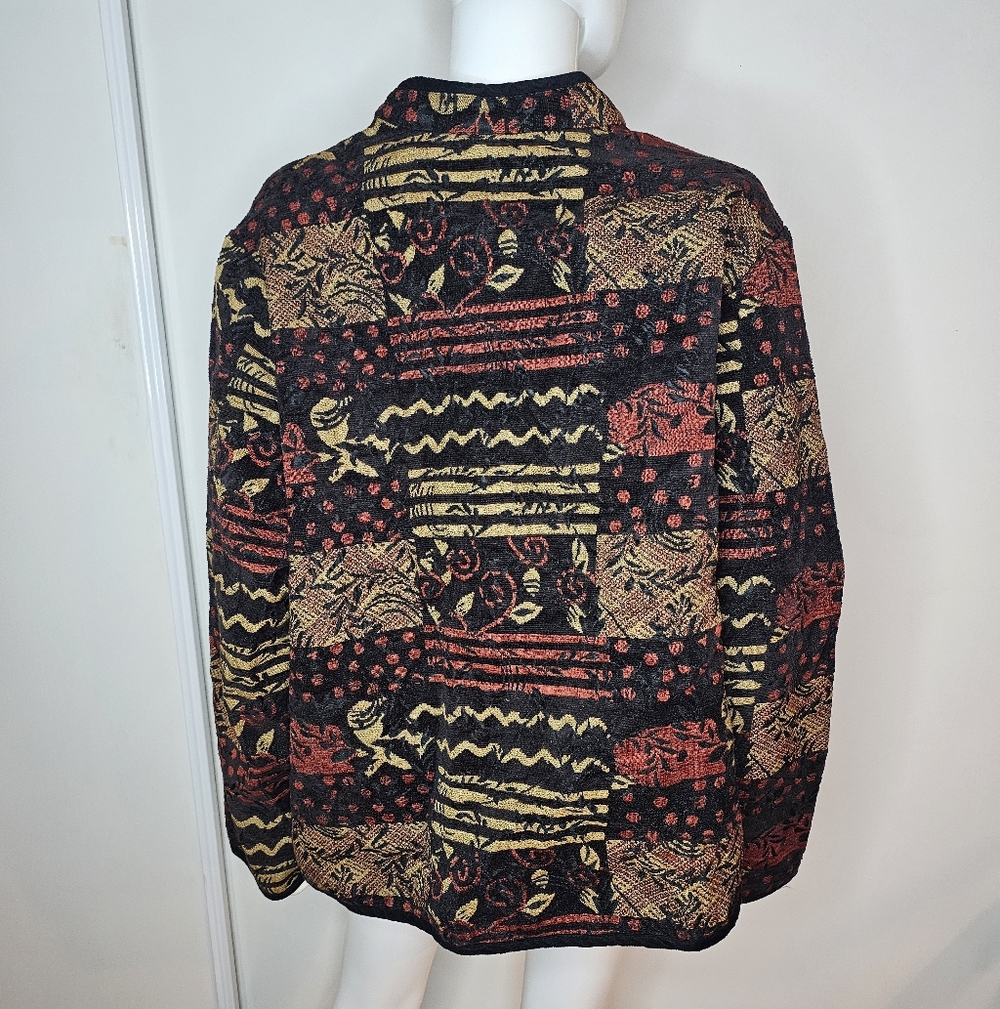 VTG Studio Works Woman Multicolor Patterned Jacket Size 2X - Picture 2 of 10